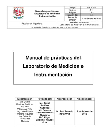 Manual De Prácticas Del Laboratorio De Medición E Instrumentación - UNAM