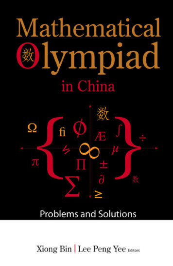 Mathematical Olympiad In China : Problems And Solutions - Skole.hr