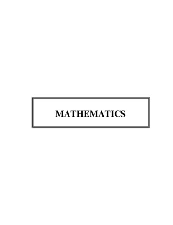 MATHEMATICS - Karunya Institute Of Technology And Sciences