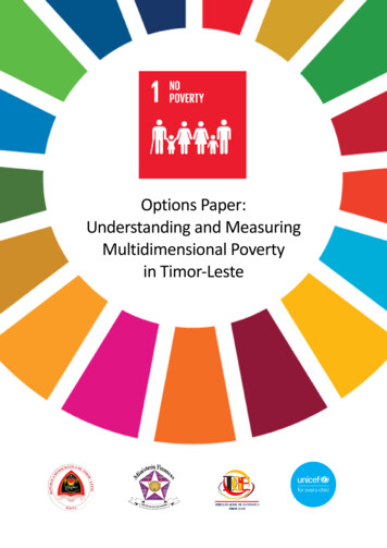 Options Paper: Understanding And Measuring Multidimensional . - UNICEF