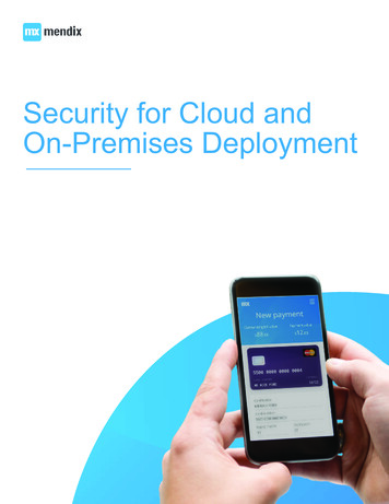 Security For Cloud And On-Premises Deployment - Mendix