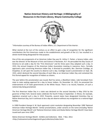 Native American History And Heritage: A Bibliography - Waynecc.edu