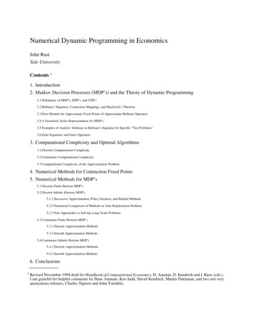 Numerical Dynamic Programming In Economics