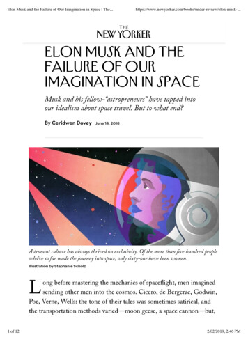 Elon Musk And The Failure Of Our Imagination In Space The New Yorker