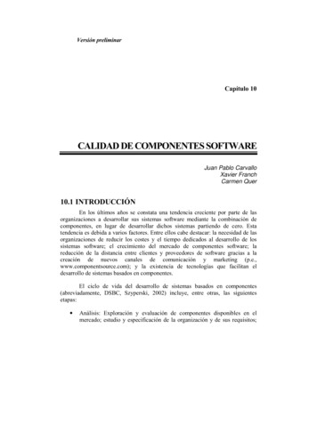 CALIDAD DE COMPONENTES SOFTWARE - Javier8a 
