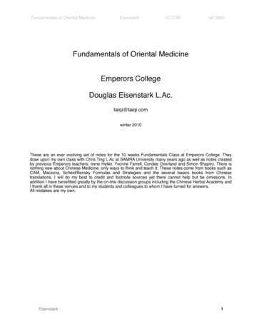 Fundamentals Of Oriental Medicine Emperors College Douglas Eisenstark L.Ac.