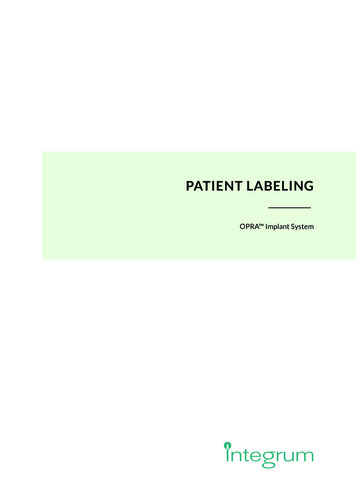 PATIENT LABELING - Food And Drug Administration