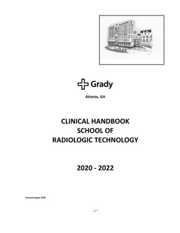 Clinical Handbook School Of Radiologic Technology 2020 ‐ 2022