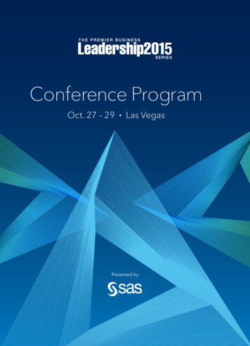 2015 Premier Business Leadership Series Conference Program - SAS