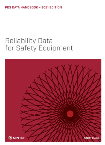 Reliability Data For Safety Equipment - SINTEF