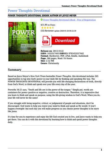 Power Thoughts Devotional Format PDF (2.12 MB) - Booksmatter