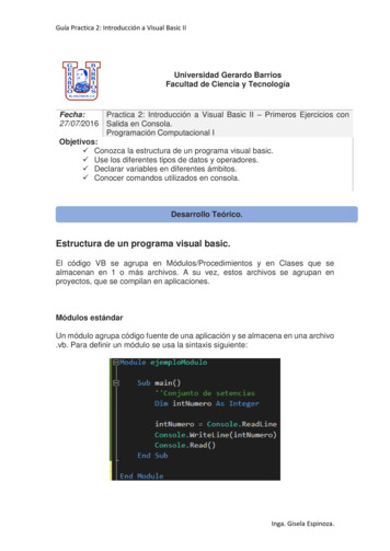 Estructura De Un Programa Visual Basic. - Weebly