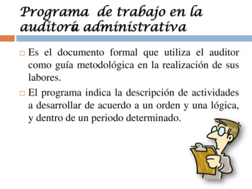 Programa De Trabajo En La Auditoría Administrativa - Gestiopolis