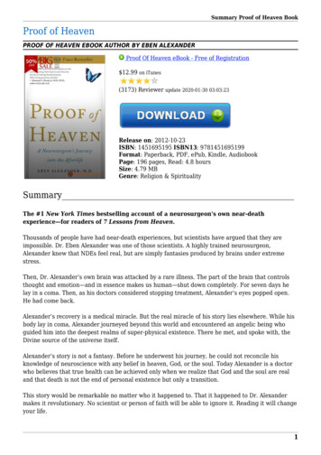 Proof Of Heaven EBook PDF (4.79 MB) - Booksmatter