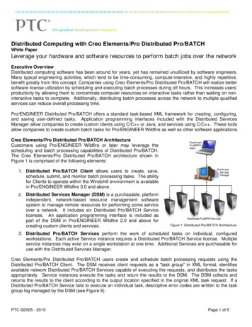 Distributed Computing With Creo Elements/Pro Distributed . - PDSVISION
