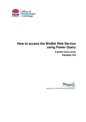 How To Access The BioNet Web Service Using Power Query