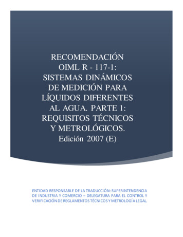 Recomendación Oiml R - 117-1: Sistemas Dinámicos De Medición Para .