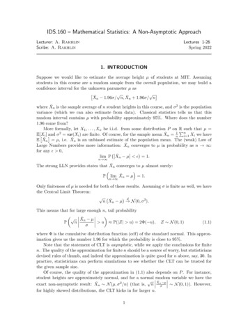 IDS.160 { Mathematical Statistics: A Non-Asymptotic Approach