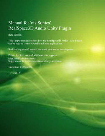 Manual For VisiSonics' RealSpace3D Audio Unity Plugin