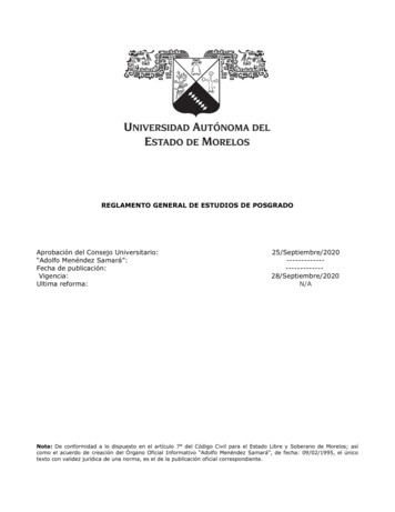 REGLAMENTO GENERAL DE ESTUDIOS DE POSGRADO - Universidad Autónoma Del .