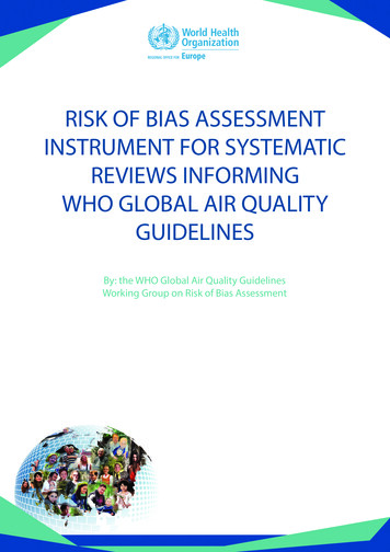 Risk Of Bias Assessment Instrument For Systematic Reviews