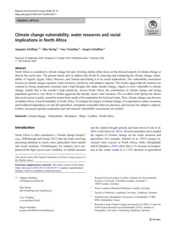 Climate Change Vulnerability, Water Resources And Social . - Springer