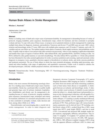 Human Brain Atlases In Stroke Management - Springer
