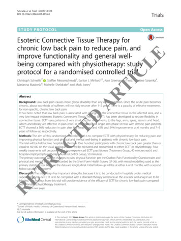 Esoteric Connective Tissue Therapy For Chronic Low Back Pain To Reduce .