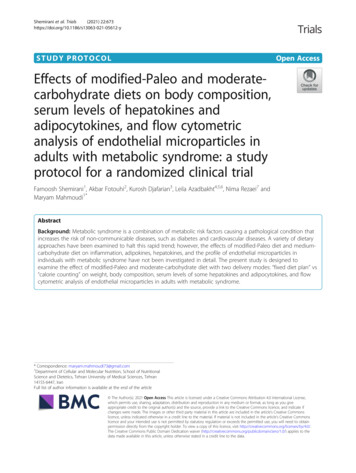 STUDY PROTOCOL Open Access Effects Of Modified-Paleo And Moderate-