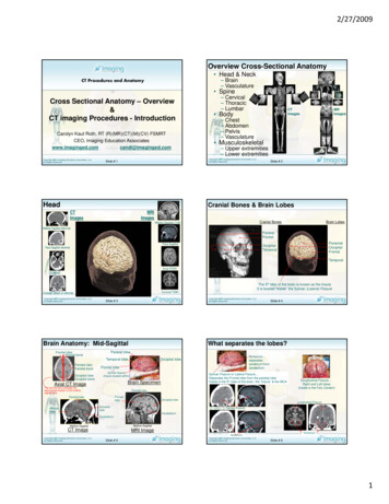 Cross Sectional Anatomy By CT And Intro To CT Procedures . Handout - ISMRM