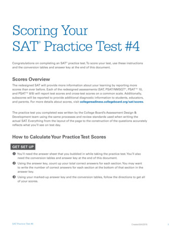 Scoring Your SAT Practice Test #4 - Mhoadley 