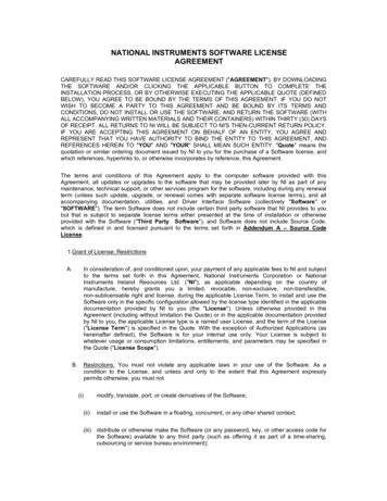 National Instruments Software License Agreement - Ni