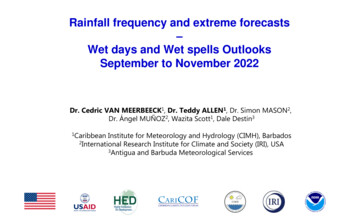 Rainfall Frequency And Extreme Forecasts Wet Days And Wet Spells .