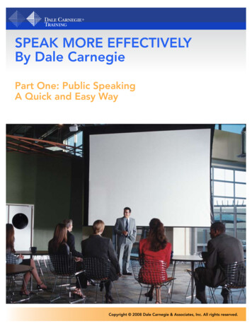 SPEAK MORE EFFECTIVELY By Dale Carnegie - Faculty Of Medicine And .