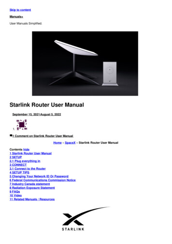 Starlink Router User Manual - Manuals 