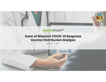 State Of Missouri HealthPrism Vaccine Distribution Analysis 07262021 Final