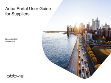 Ariba Portal User Guide For Suppliers - AbbVie