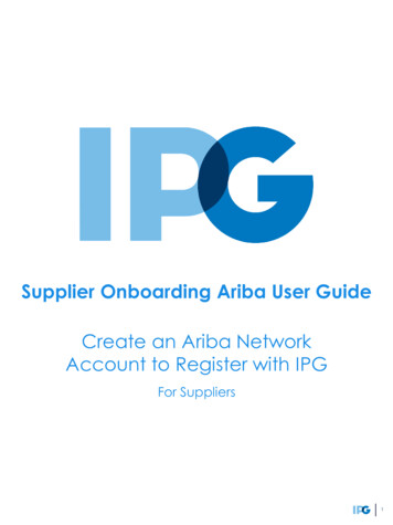 Supplier Onboarding Ariba User Guide - Interpublic 