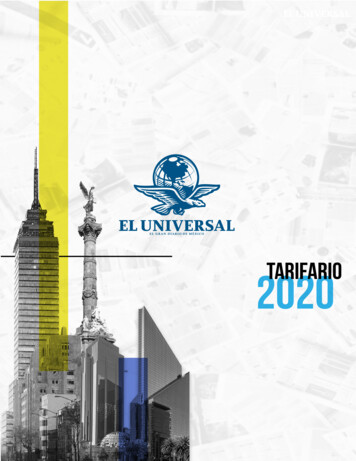 TARIFARIO 2020 El Universal 110320