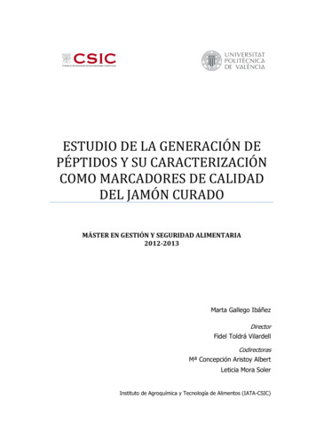 Estudio De La Generación De Péptidos Y Su Caracterización Como .