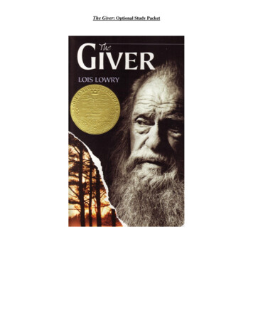 The Giver: Optional Study Packet - Lewislearners.weebly 