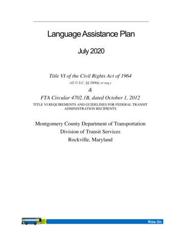 Language Assistance Plan - Montgomery County, Maryland