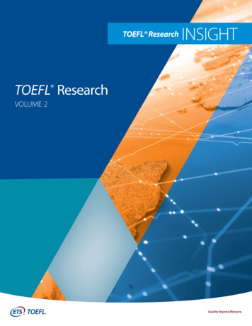 TOEFL Research Insight Series, Volume 2: TOEFL Research