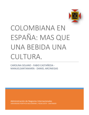 Colombiana En España: Mas Que Una Bebida Una Cultura.