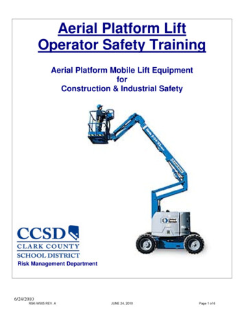 Aerial Platform Lift Operator Safety Training - Clark County School .