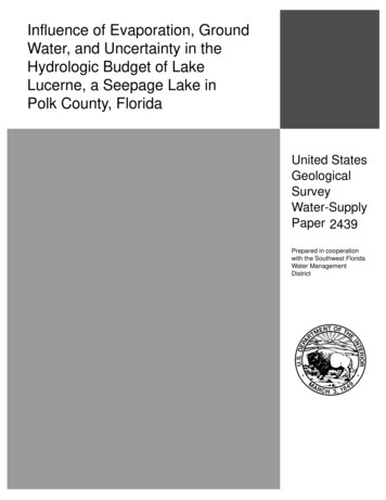 Influence Of Evaporation, Ground Water, And Uncertainty In The . - USGS