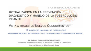 Ctualización En La Prevención Diagnóstico Y Manejo De La Tuberculosis .