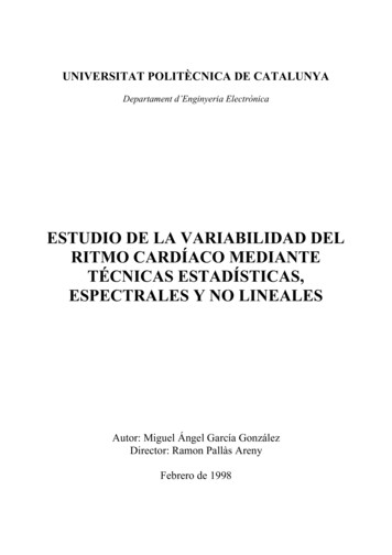Estudio De La Variabilidad Del Ritmo Cardíaco Mediante Técnicas .