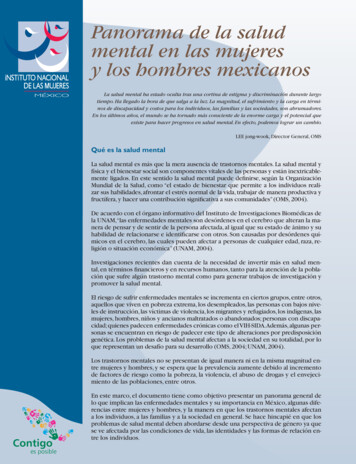 Panorama De La Salud Mental En Las Mujeres Y Los Hombres Mexicanos