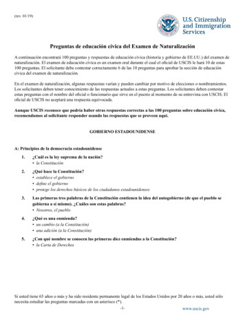 Preguntas De Educación Cívica Del Examen De Naturalización - USCIS